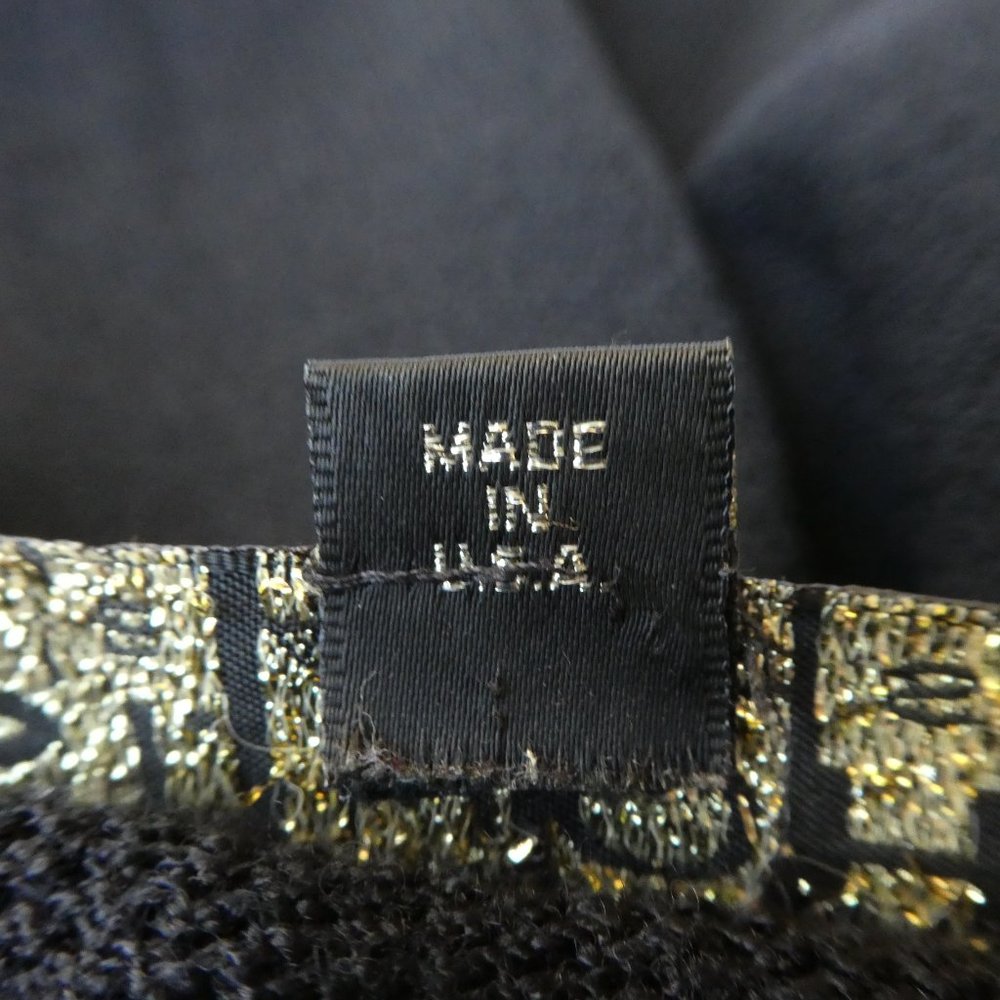 St John Basics Blazer Jacket Black Santana Knit Logo Gold Buttons Pockets USA 6 - Picture 9 of 10